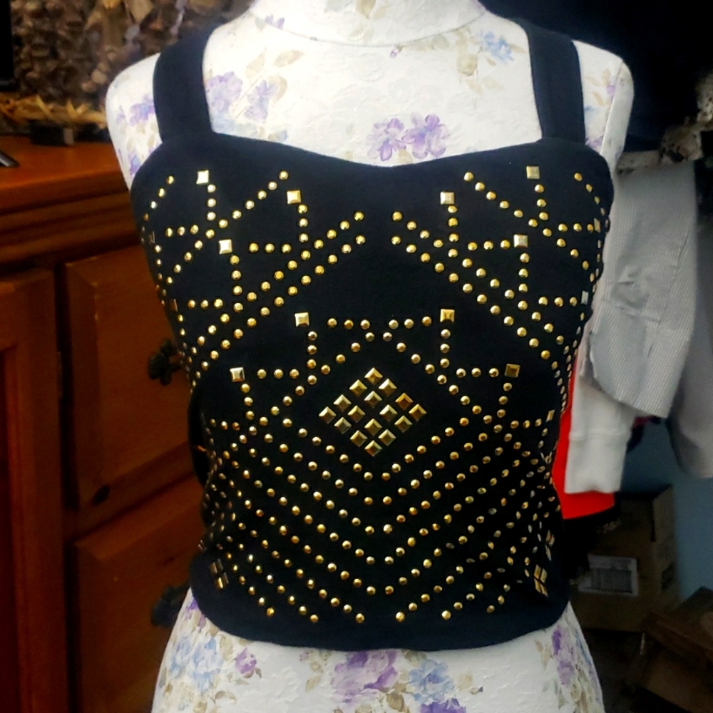 Studded Crop Top Bongo brand Soze Medium